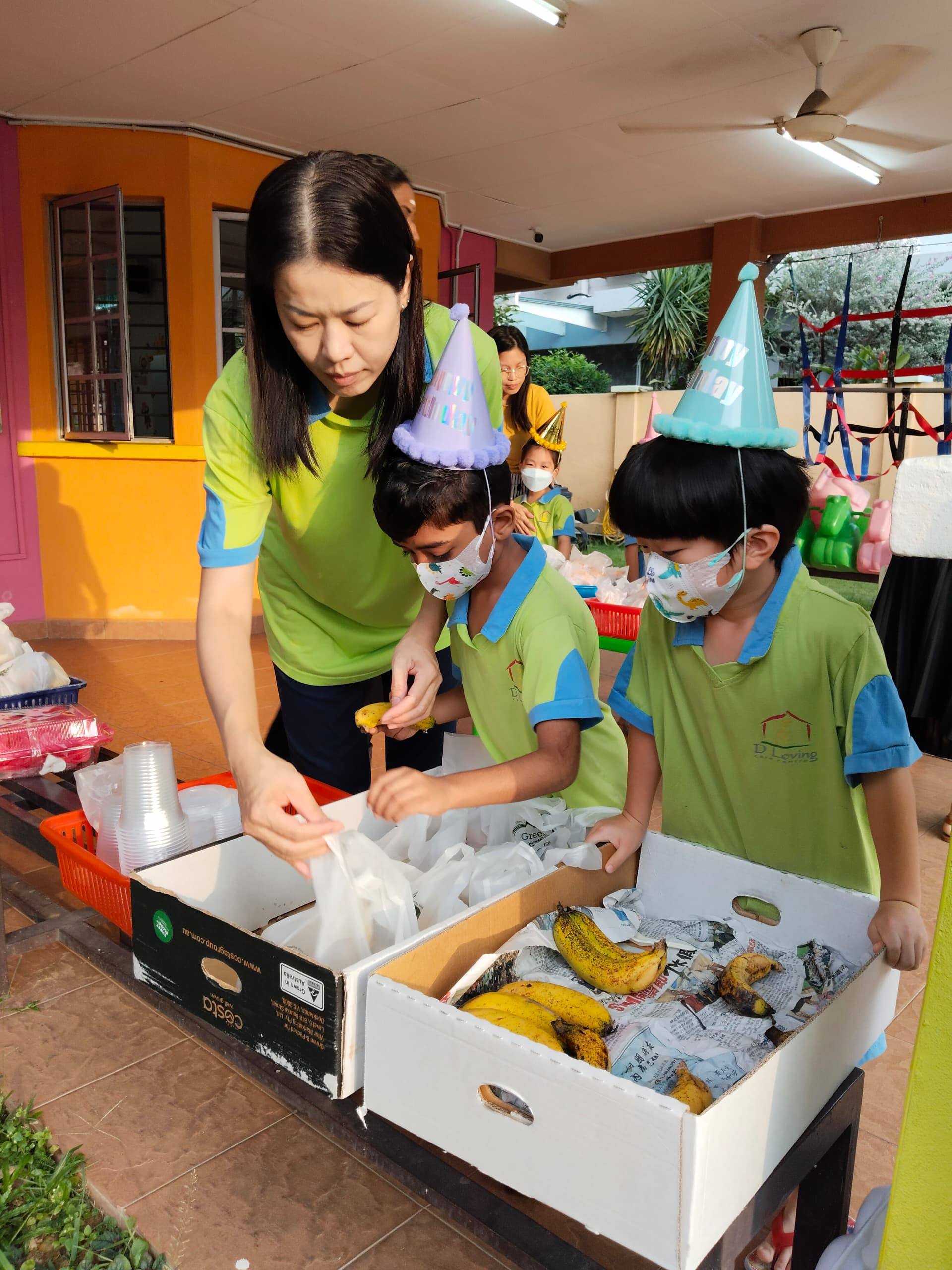 Dloving children preparing breakfast for their parents
